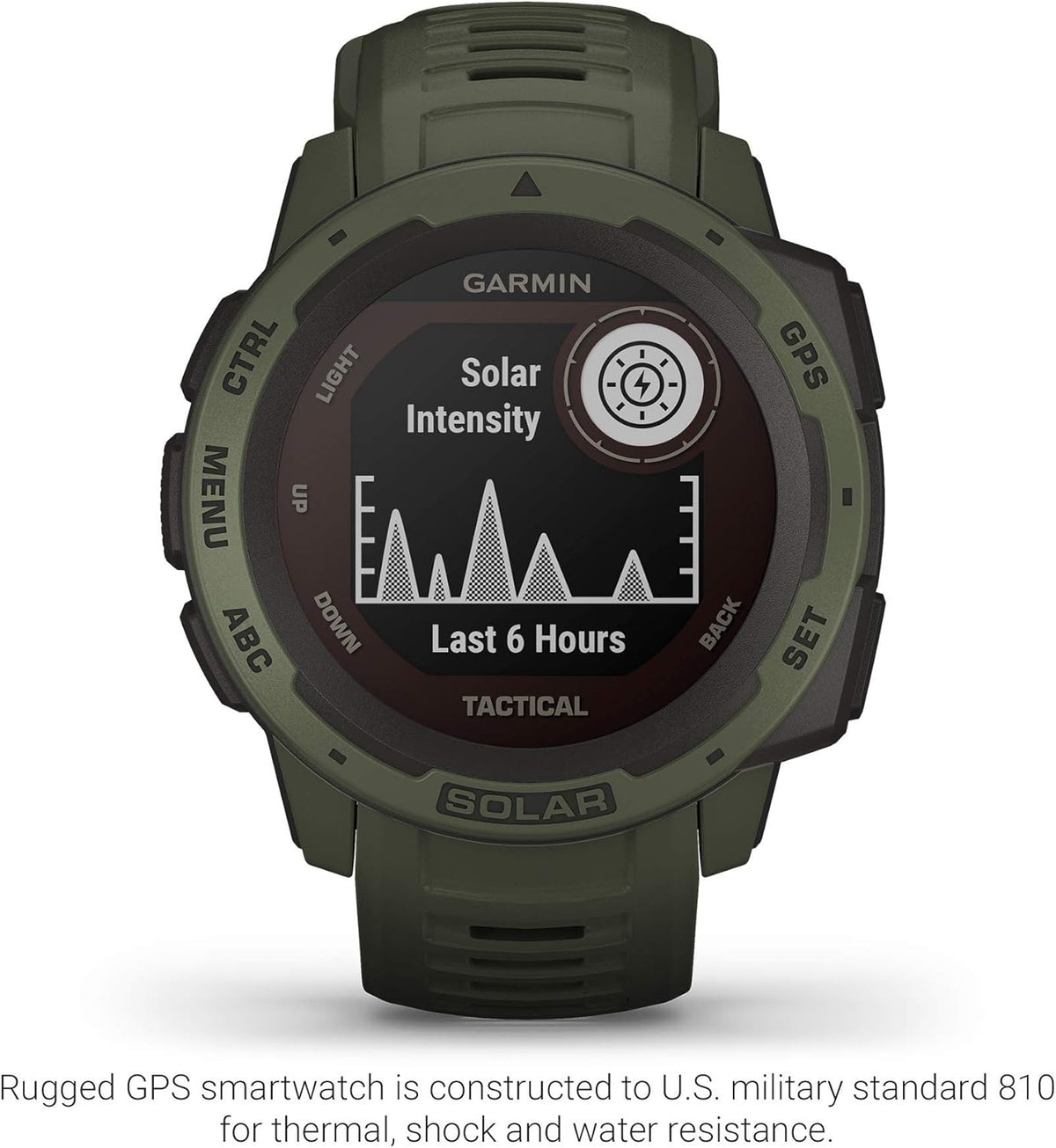 Moss Green Solar-Powered Rugged Outdoor Smartwatch W622882