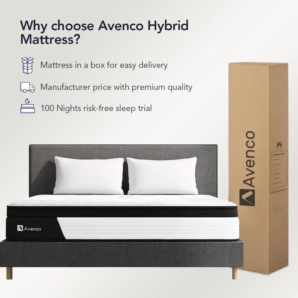 Queen Size 12-Inch Hybrid Memory Foam Innerspring Mattress P981558