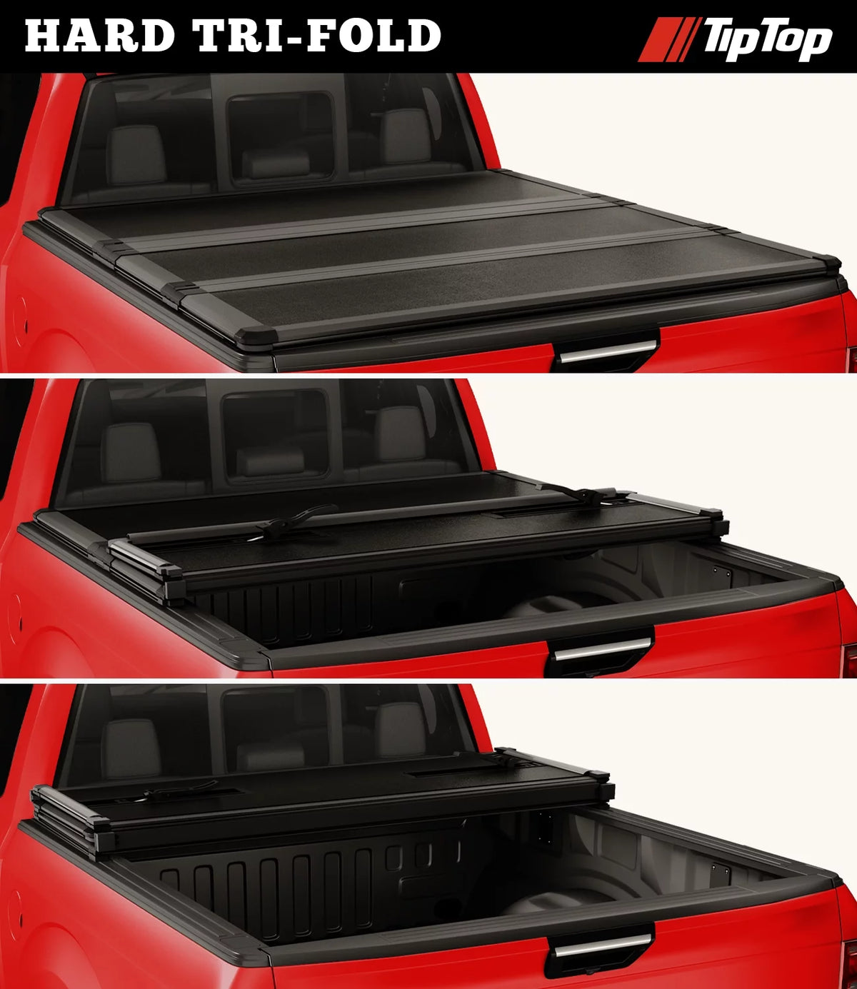 Tri-Fold Hard Tonneau Cover Truck Bed FRP On Top 5.5ft Bed C30174