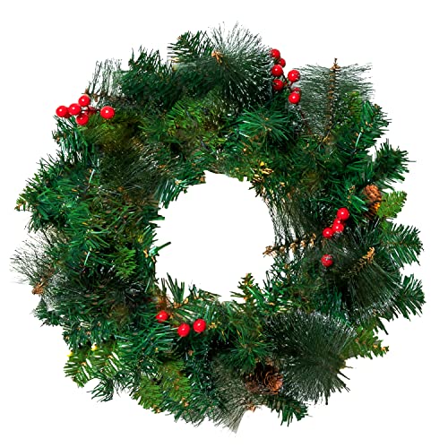 20” Artificial Christmas Wreath Prelit with 50 LED Lights H672