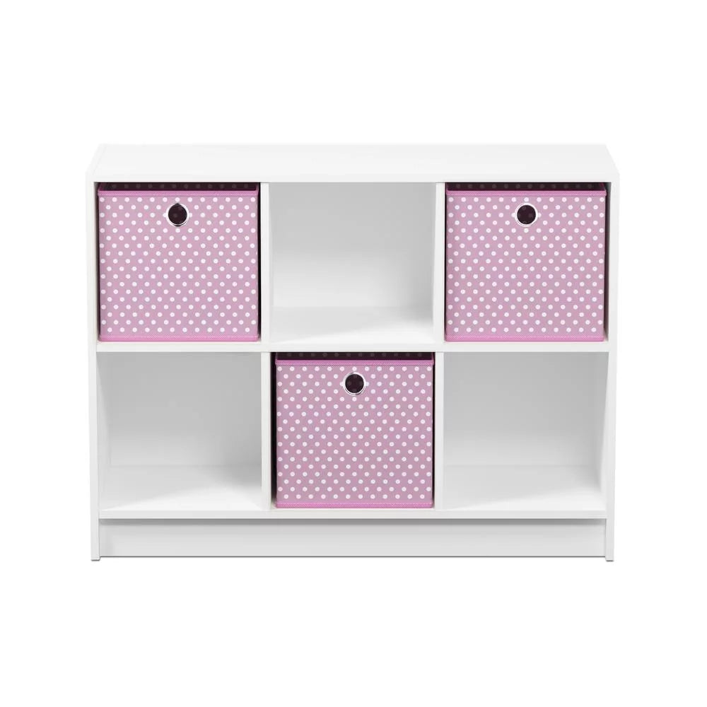 6 Cube Storage Organizer Bookcase with Bins G105