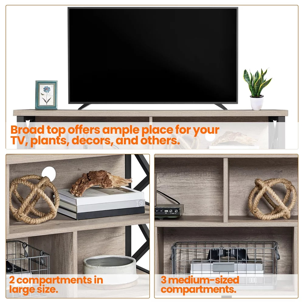 Gray TV Stand with Storage M802