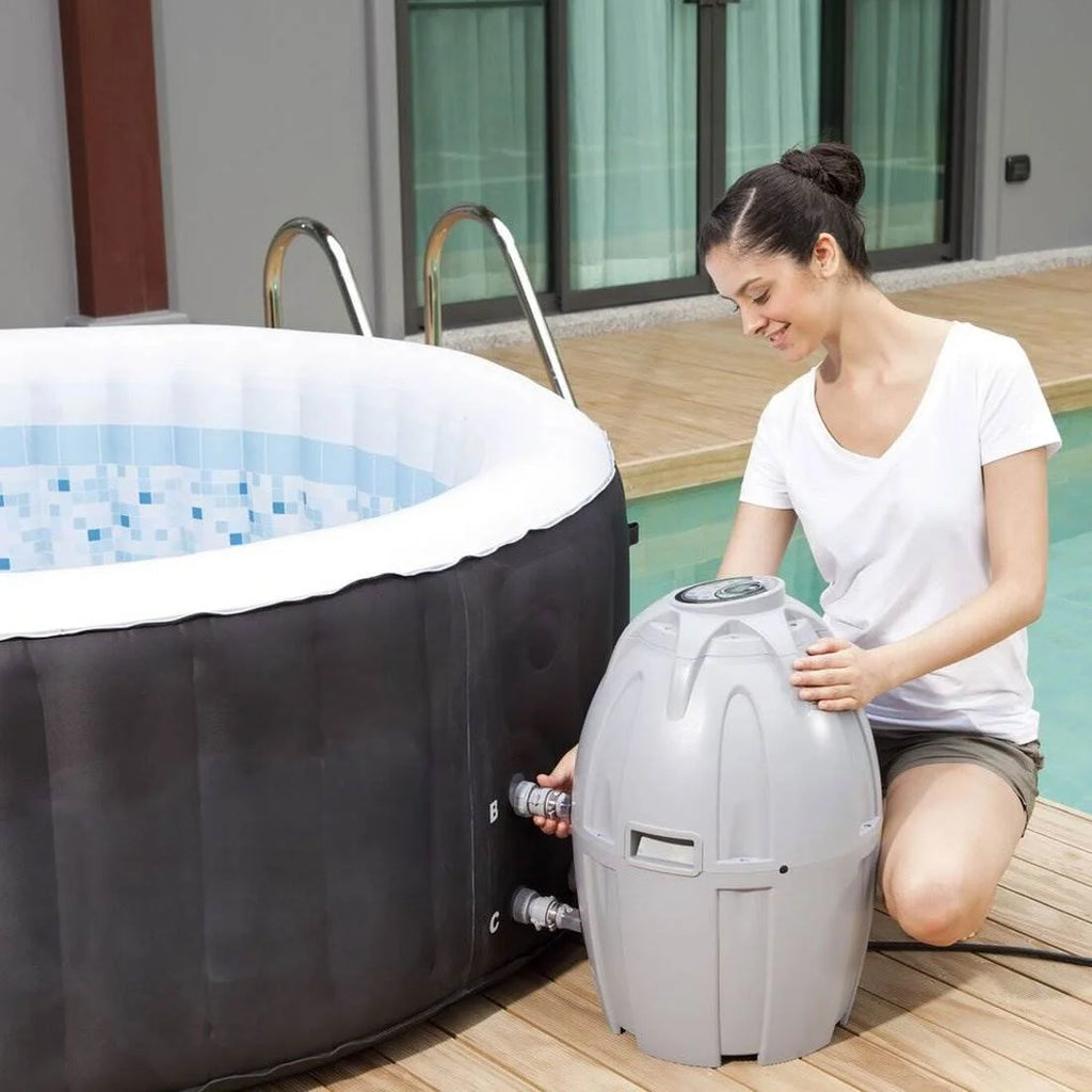 4 Person Inflatable Hot Tub with 3 Piece Cleaning Tool Set F54558