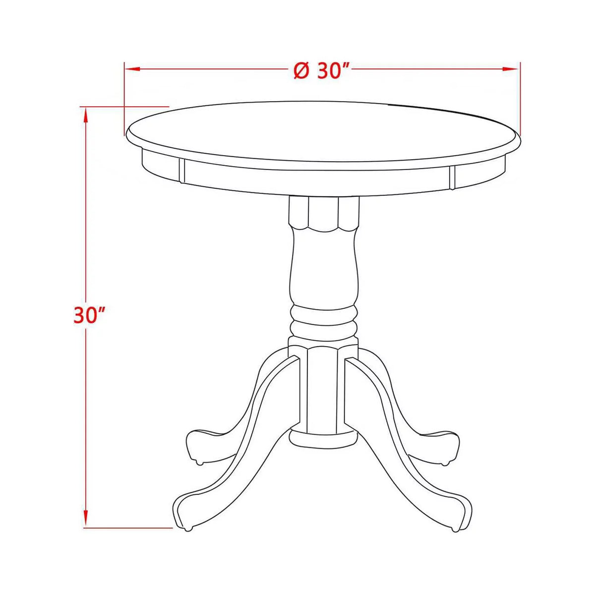 3-Piece Mid Century Modern Dining Set with Wood Table and 2 Chairs W668449