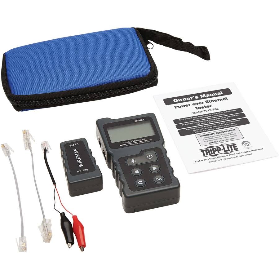 Network and Power over Ethernet (PoE) Signal Tester with Carrying Case D799165