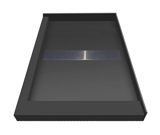 Double Curb Shower Pan with Center Trench Drain L304