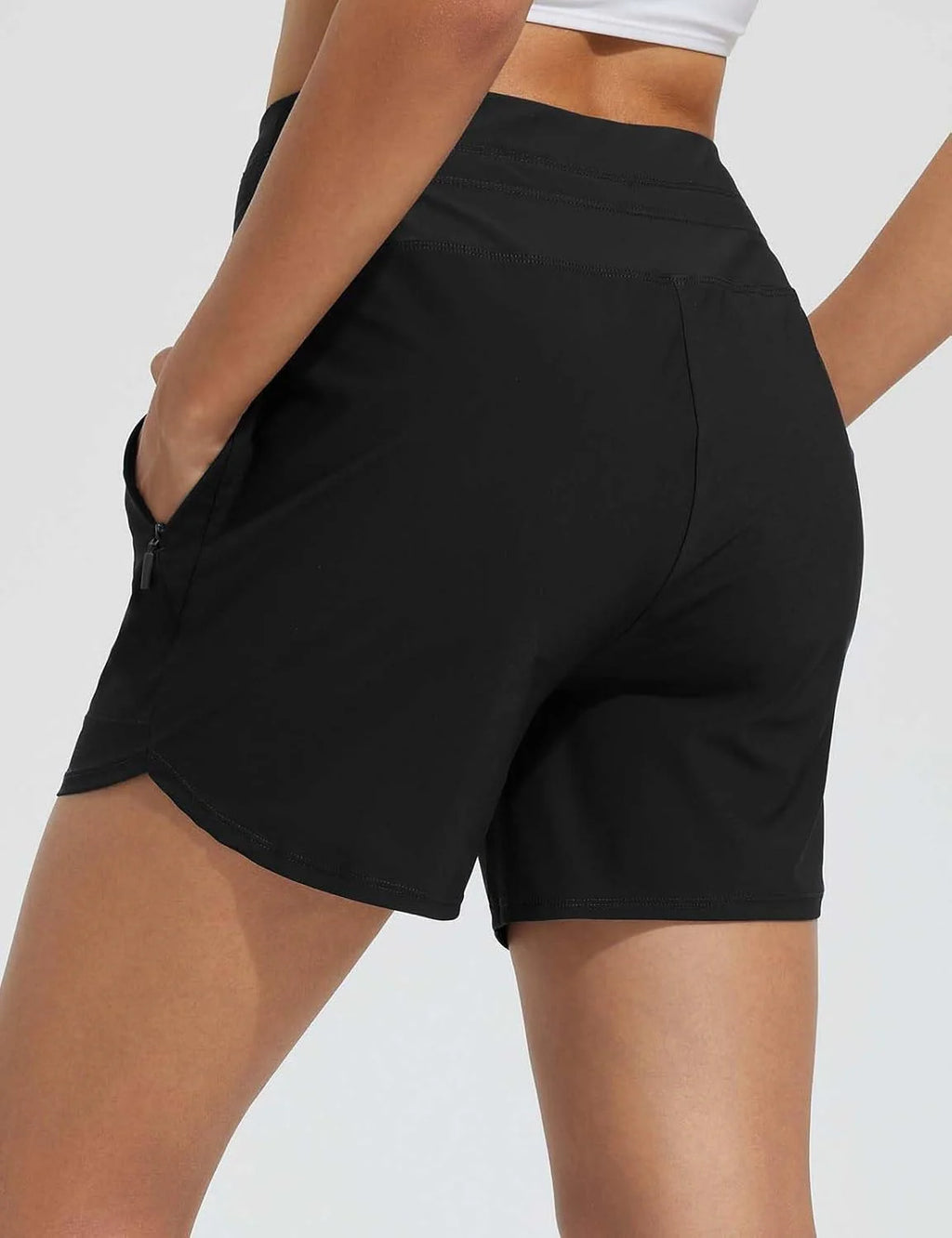 High-Waisted Quick-Dry Swim Shorts T869040