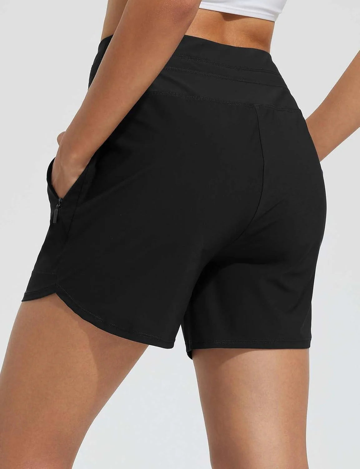 High-Waisted Quick-Dry Swim Shorts T869040