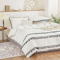 White Black Tassel King Duvet Cover Set Y3165