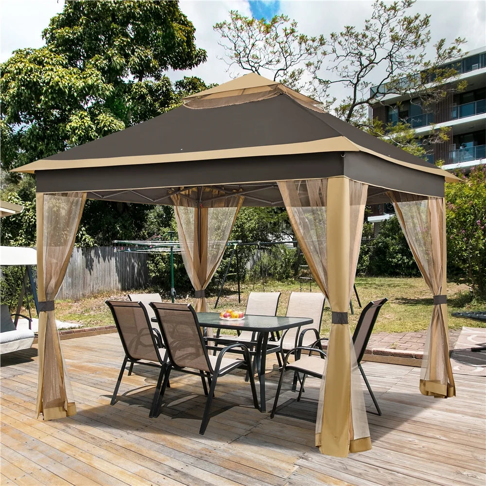 11x11 FT Pop-Up Gazebo with 4 Mesh Sidewalls K5340