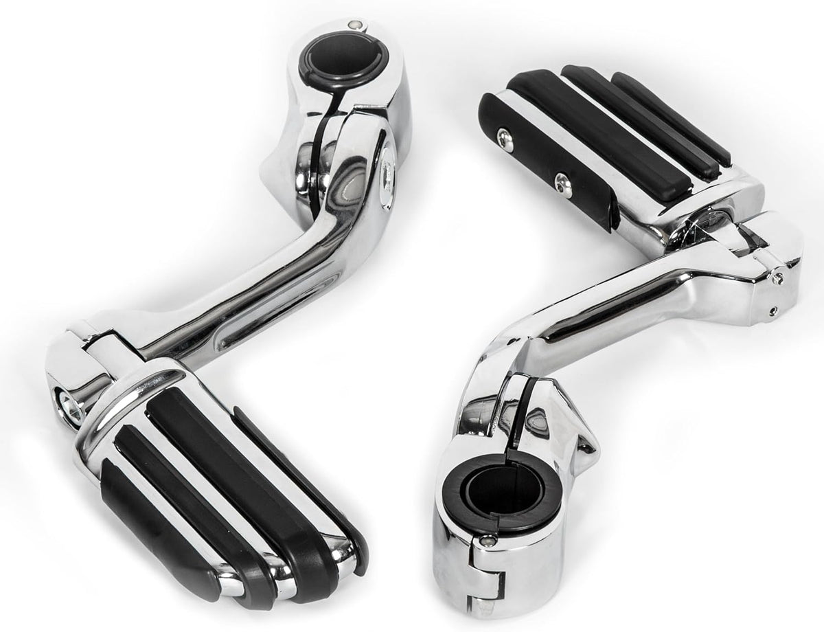 1-1/4" Long Highway Foot Pegs Pedal with Screws for 1.25" Motorcycle Crash Bar Engine Guards Mount Tubing E26193