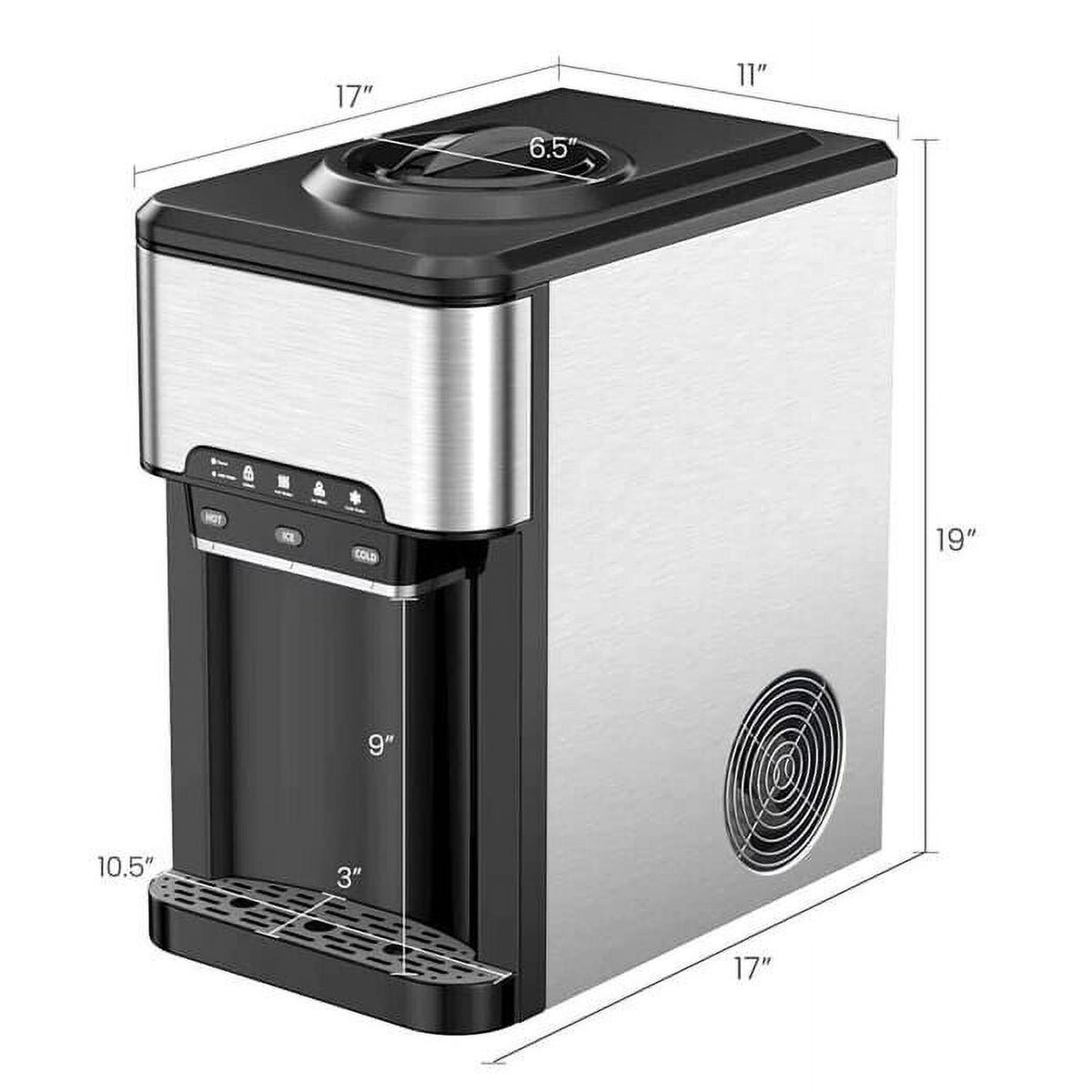 3 in 1 Countertop Water Cooler Dispenser Ice Maker with Ice Block 44 lb Ice Storage V478