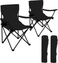 2Packs Folding Camping Chairs with Strap Bag Black B29919