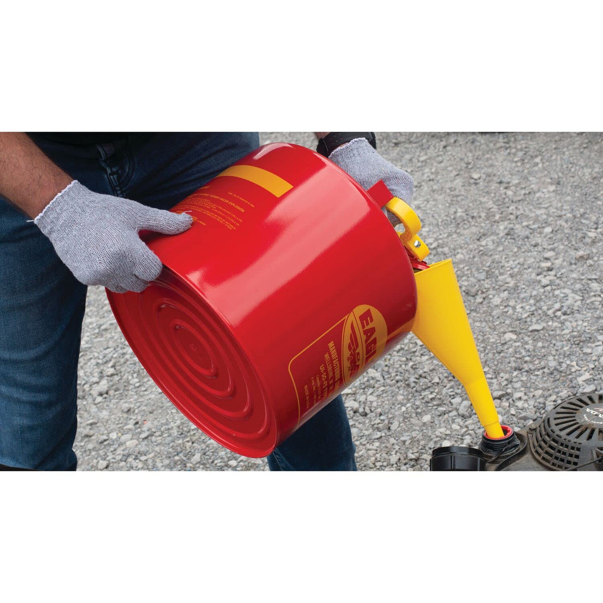 Red Galvanized Steel Type I Gasoline Safety Can with Funnel, 5 gallon Capacity, Pack of 2 L431
