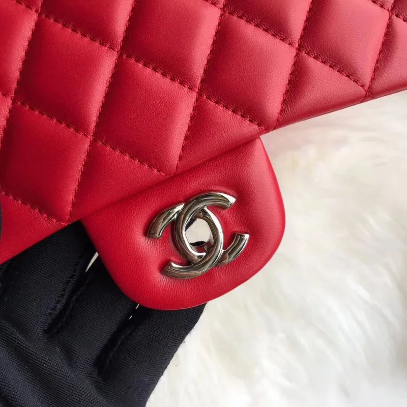 Red Medium Size Lambskin Leather Flap Bag G569970
