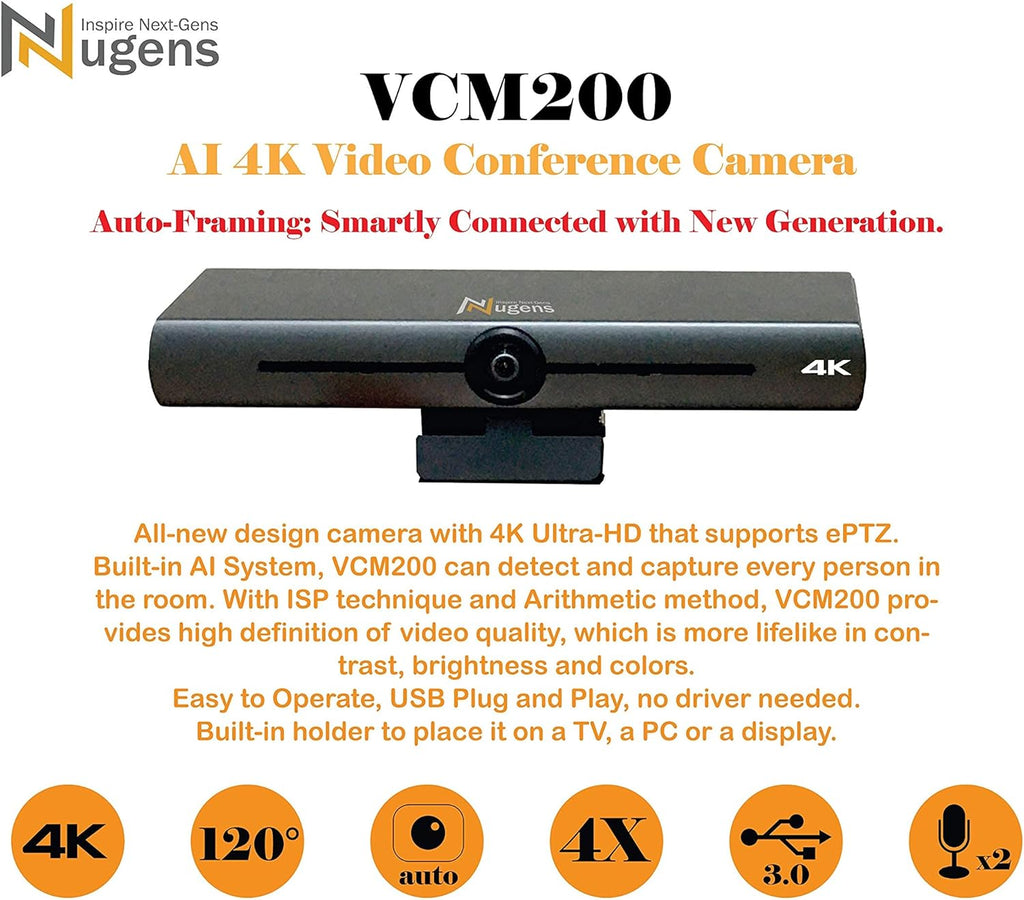 AI 4K Auto-Framing Video Conference Camera X487669
