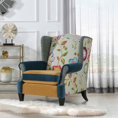 35.5cm Wide Wingback Chair Velvet U797692