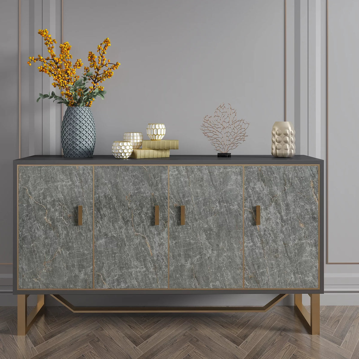 24"x354" Grey Marble Peel and Stick Wallpaper F931
