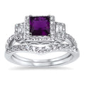 Amethyst Purple CZ Ring Set Size 6 L6789