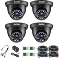 4 Pack 2MP 1080p HD-TVI Black Dome Security Camera with 80ft Night Vision T482
