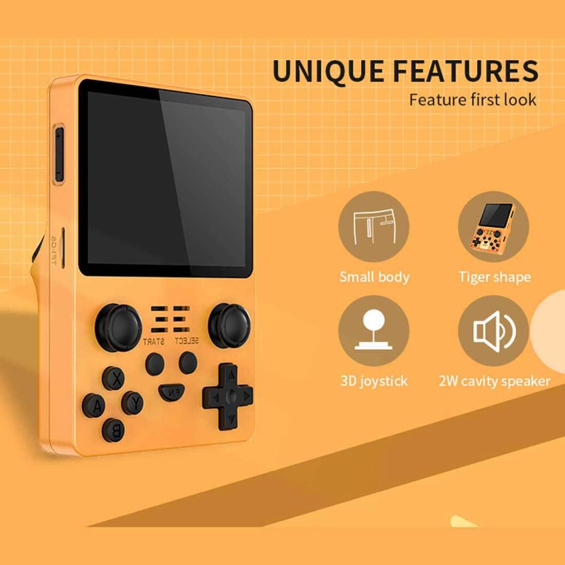 Yellow 3.5 Inch Handheld Game Console O332416