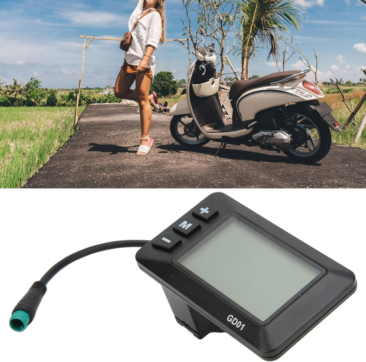 5 Pin Waterproof Speedometer and Odometer with Backlight LCD Display D917