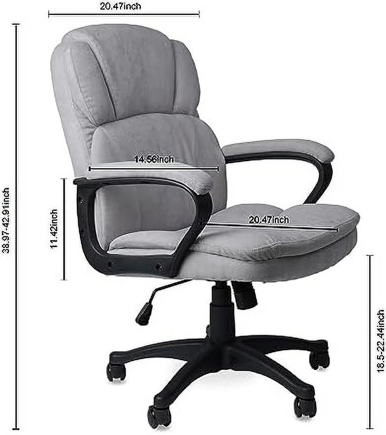 Ergonomic Upholstered Swivel Office Chair with Headrest and Armrest Y420827
