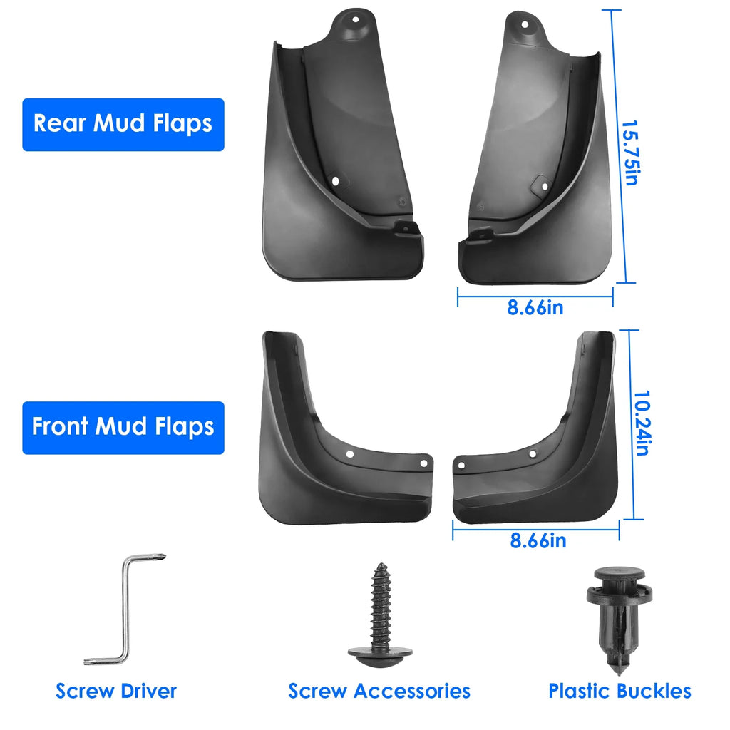 4PCS Drill-Free Splash Guards for Tesla Model Y 2020-2023 K783