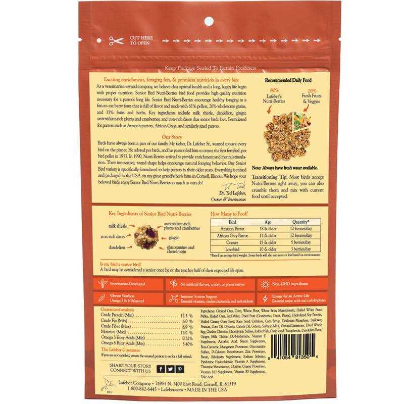 Senior Bird Nutri Berries Parrot Food J8595