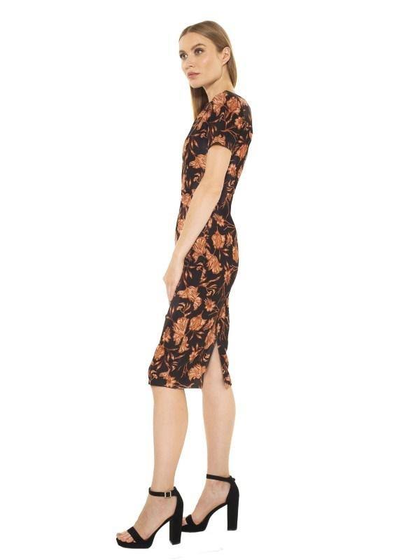 Black Midi Sheath Dress W591358