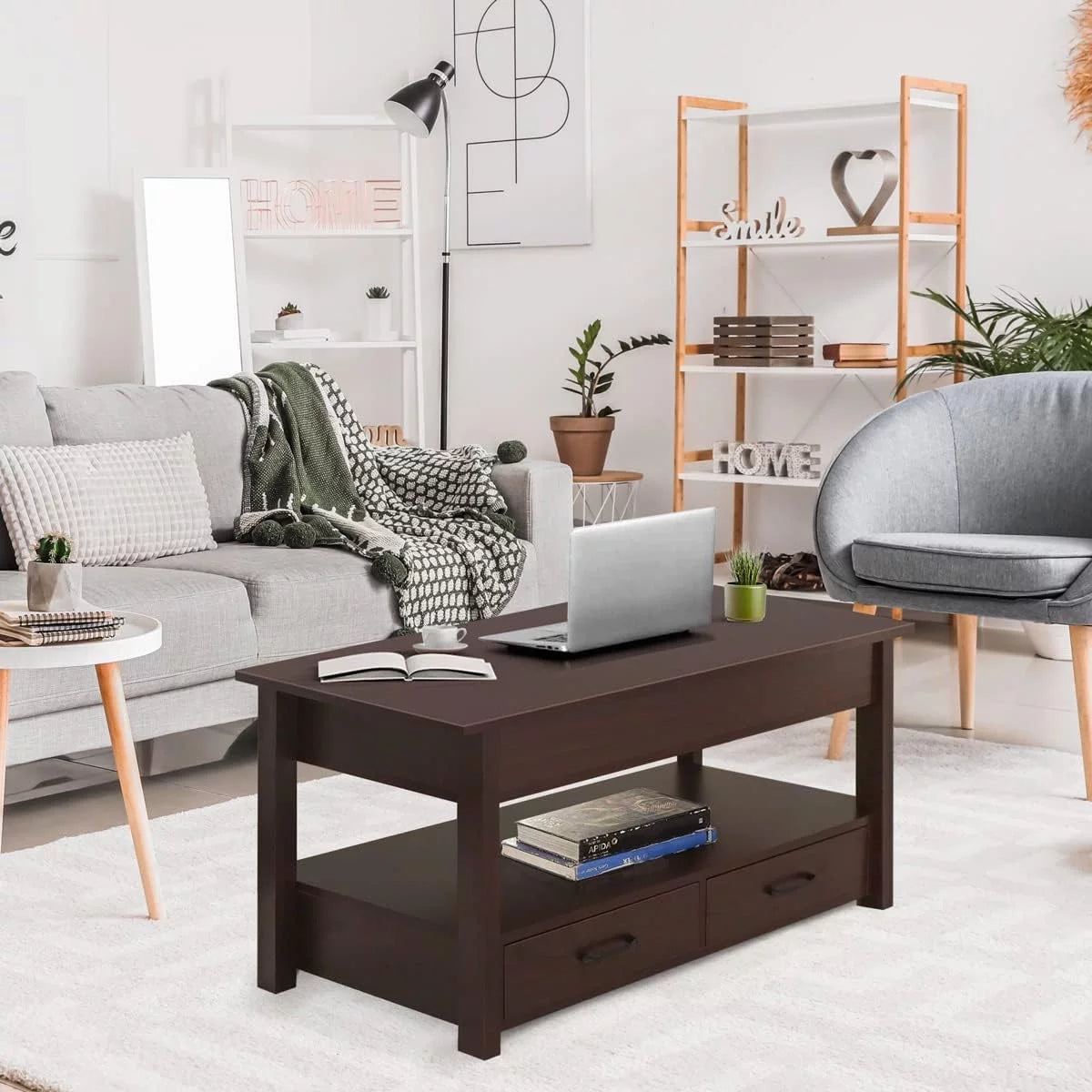 2 Drawer Lift Top Coffee Table Espresso S443015
