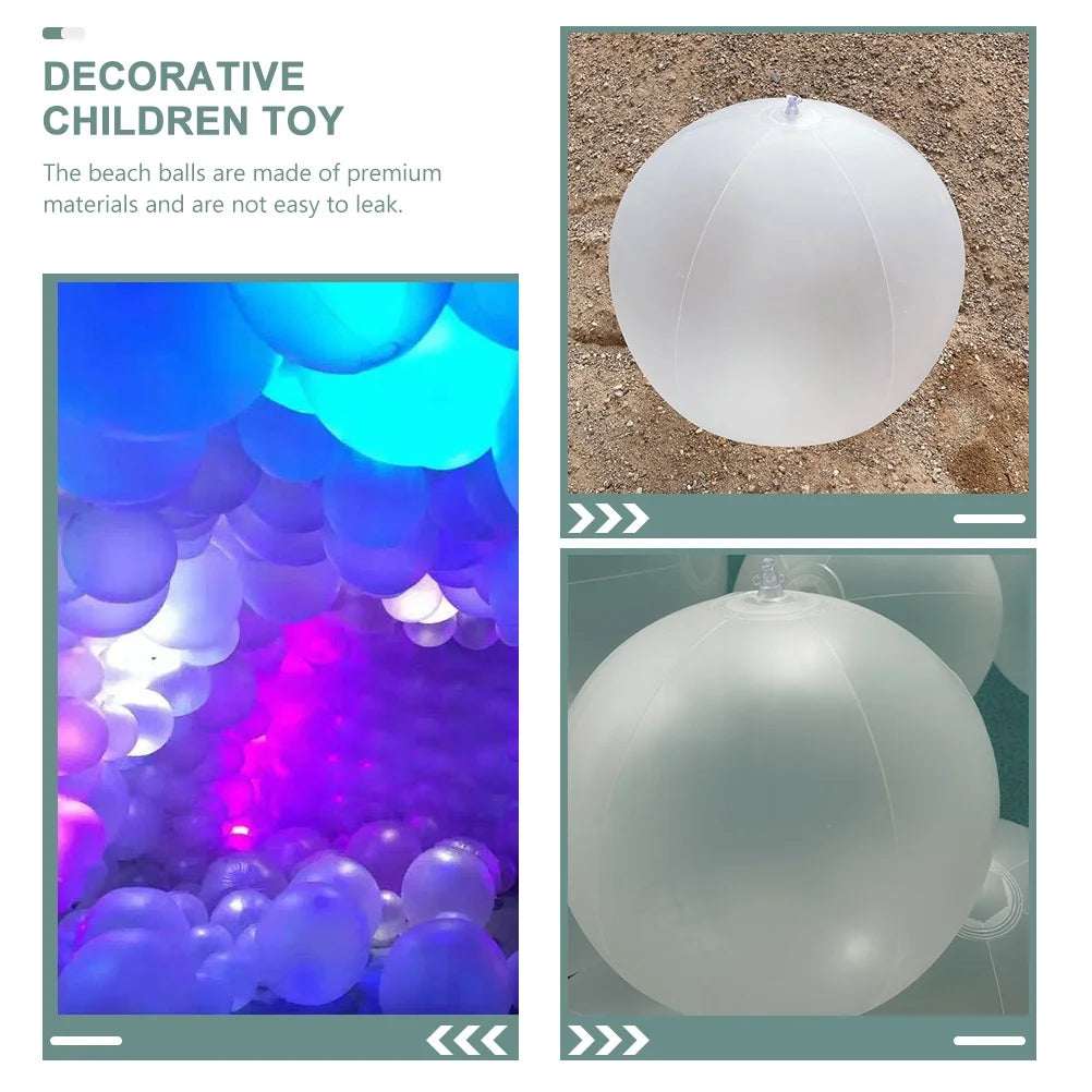 10 Pcs Kids LED Inflatable Ball Game White Pvc X36317