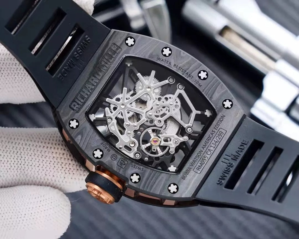 Black Rubber Strap Watch Y20552
