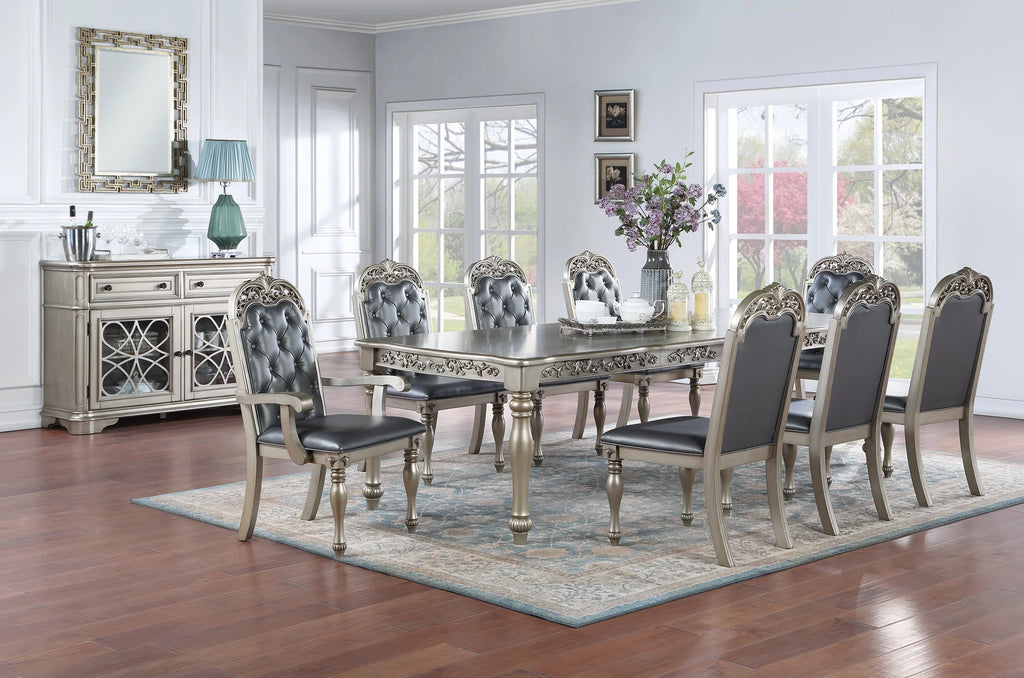 Set of 2 Grey Upholstered Dining Chairs I3549