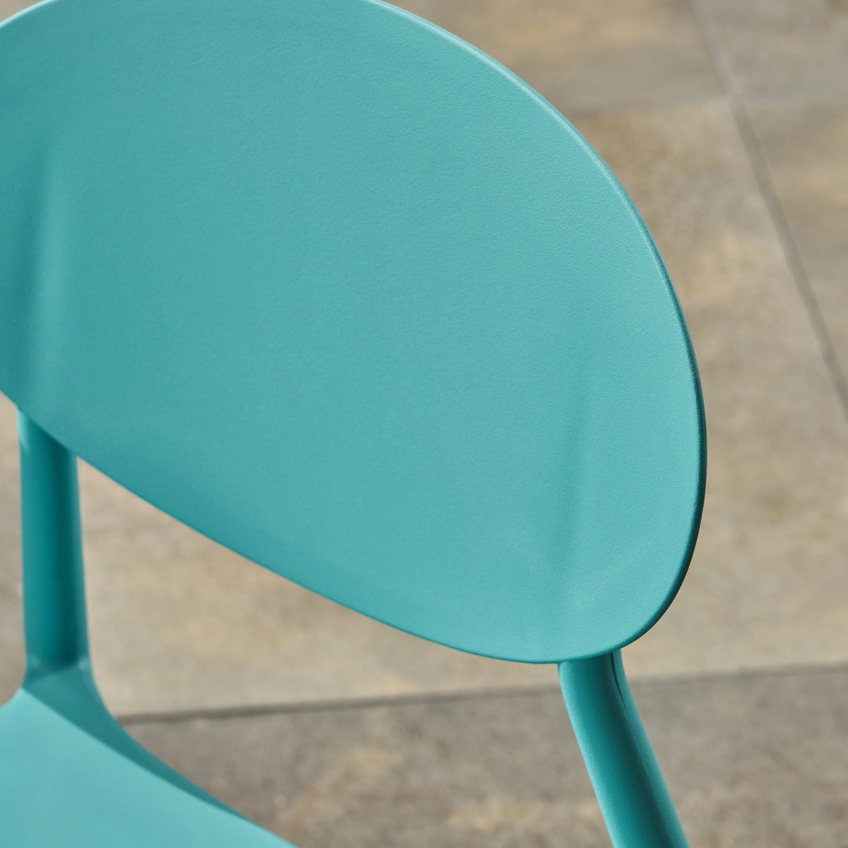 Teal Plastic Stacking Dining Chairs Set of 4 L58333