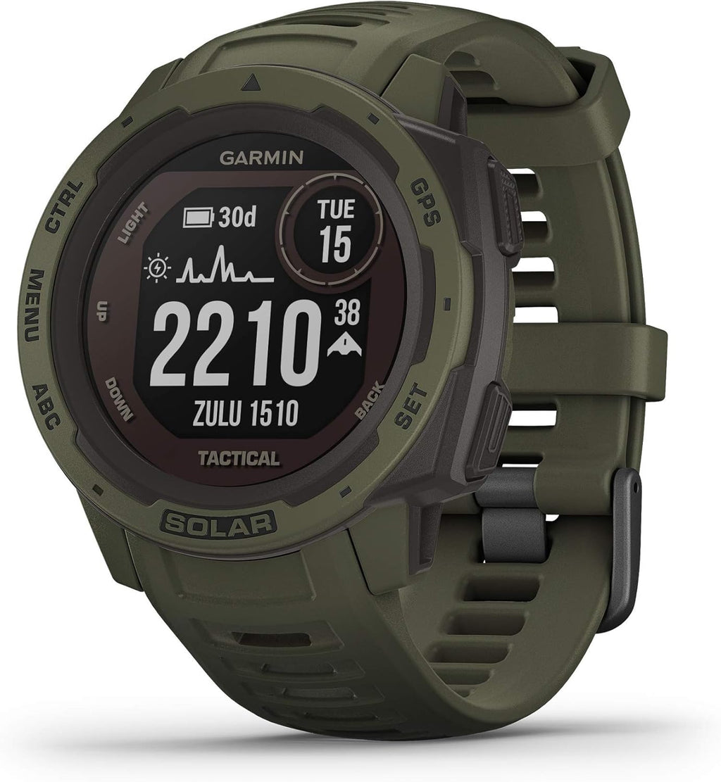 Moss Green Solar-Powered Rugged Outdoor Smartwatch W622882