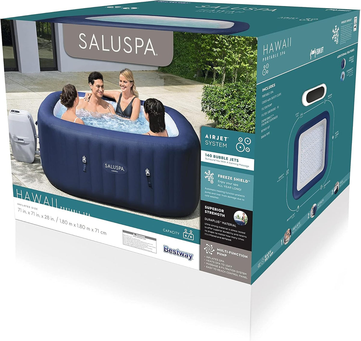 6 Person Inflatable Hot Tub Spa with Air Jets T282
