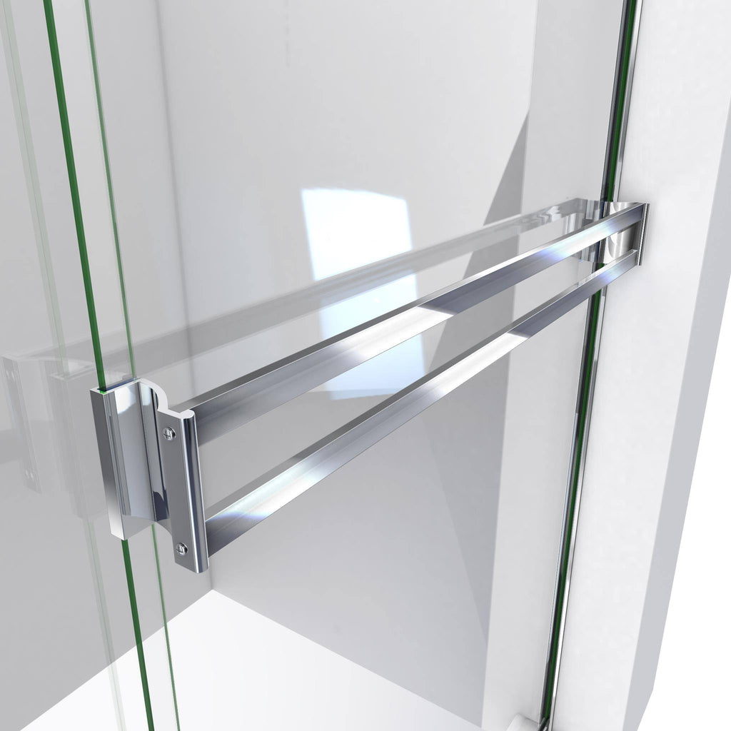 52-in to 56-in Frameless Oil-Rubbed Bronze Sliding Shower Door A753