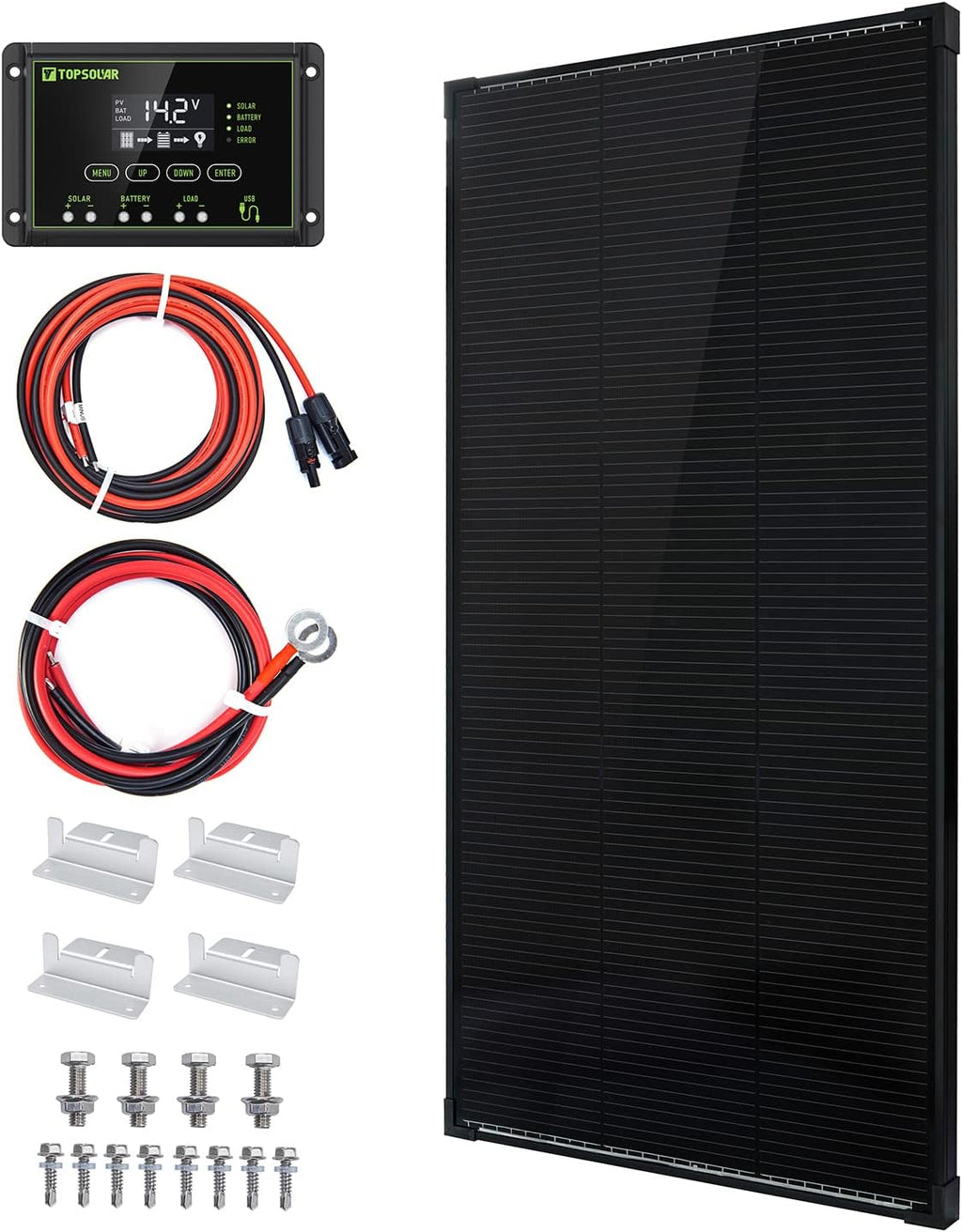100 Watt 12 Volt Monocrystalline Solar Panel Kit H30452