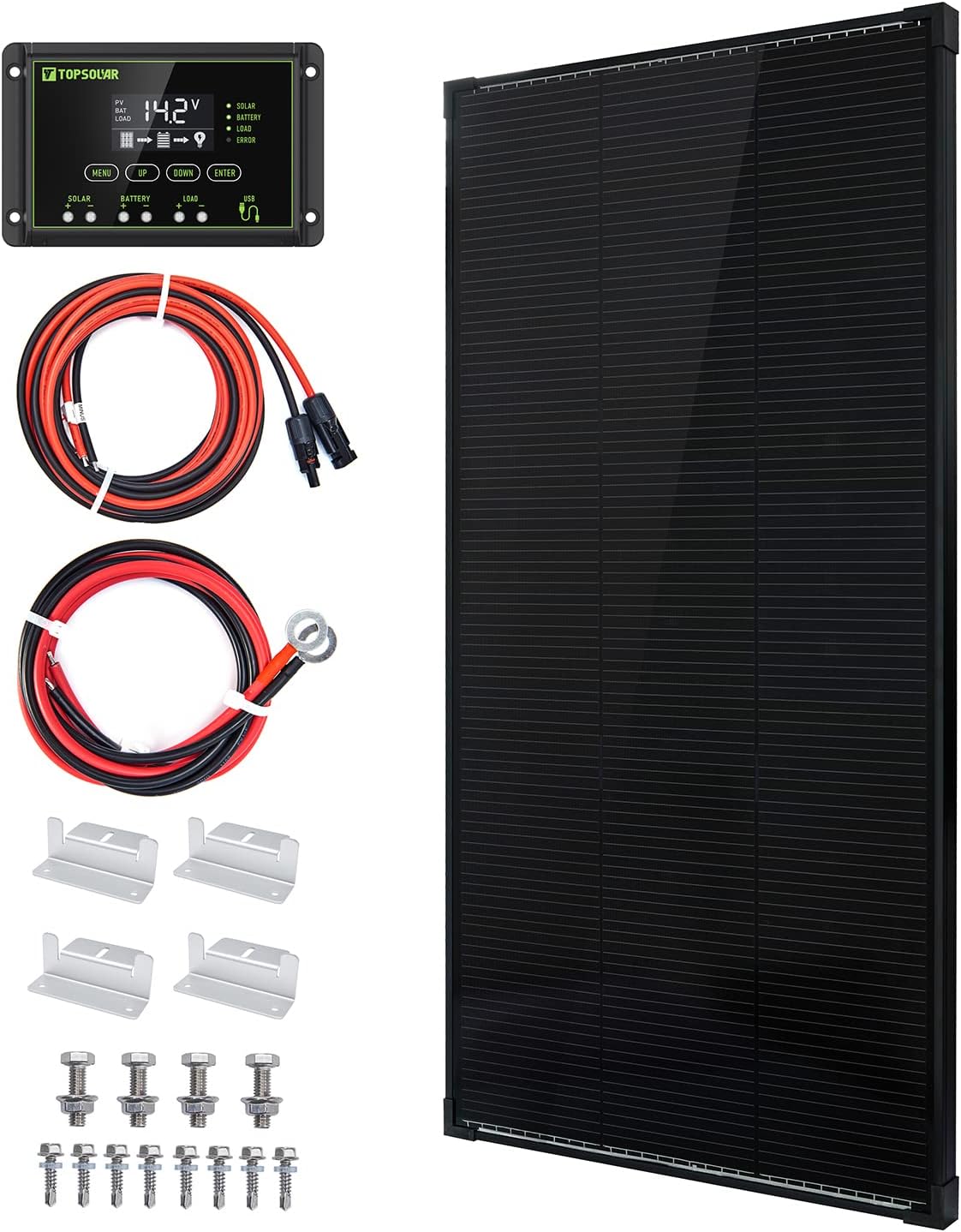 100 Watt 12 Volt Monocrystalline Solar Panel Kit H30452
