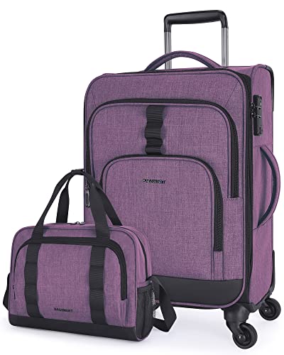 Black Expandable 20 inch Carry on Luggage with Spinner Wheels S10058