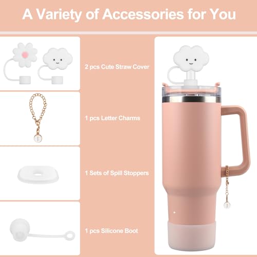5 pcs Silicone Straw Covers Stopper Handle Charm Boot for Stanley 30&40 OZ N8755