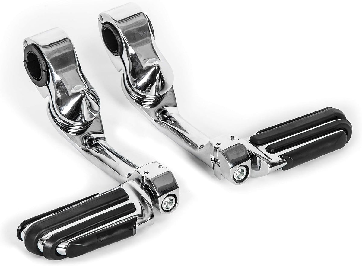 1-1/4" Long Highway Foot Pegs Pedal with Screws for 1.25" Motorcycle Crash Bar Engine Guards Mount Tubing E26193
