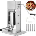 3L Capacity Two Speed Vertical Stainless Steel Manual Sausage Stuffer with 5 Stuffing Nozzles I36860