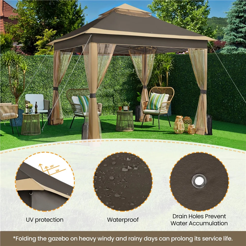 11x11 FT Pop-Up Gazebo with 4 Mesh Sidewalls K5340