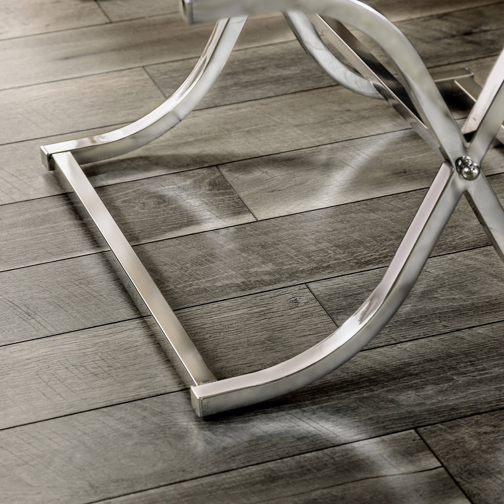 Chrome Metal Square End Table Z37304