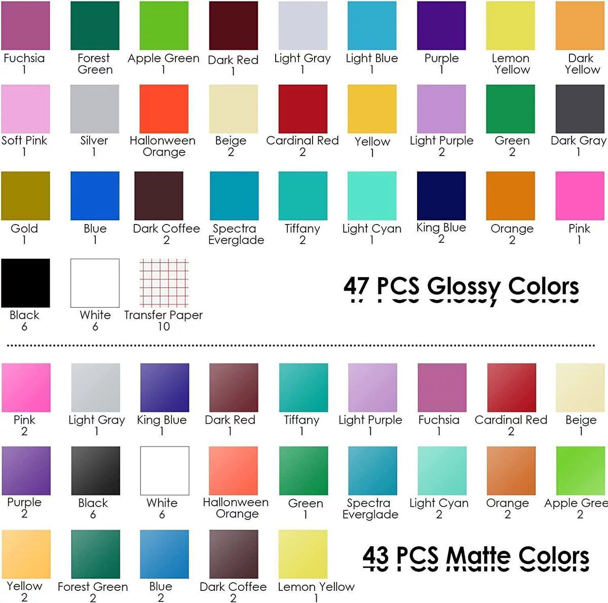 100 Pack 12"x12" Permanent Adhesive Vinyl Y767311