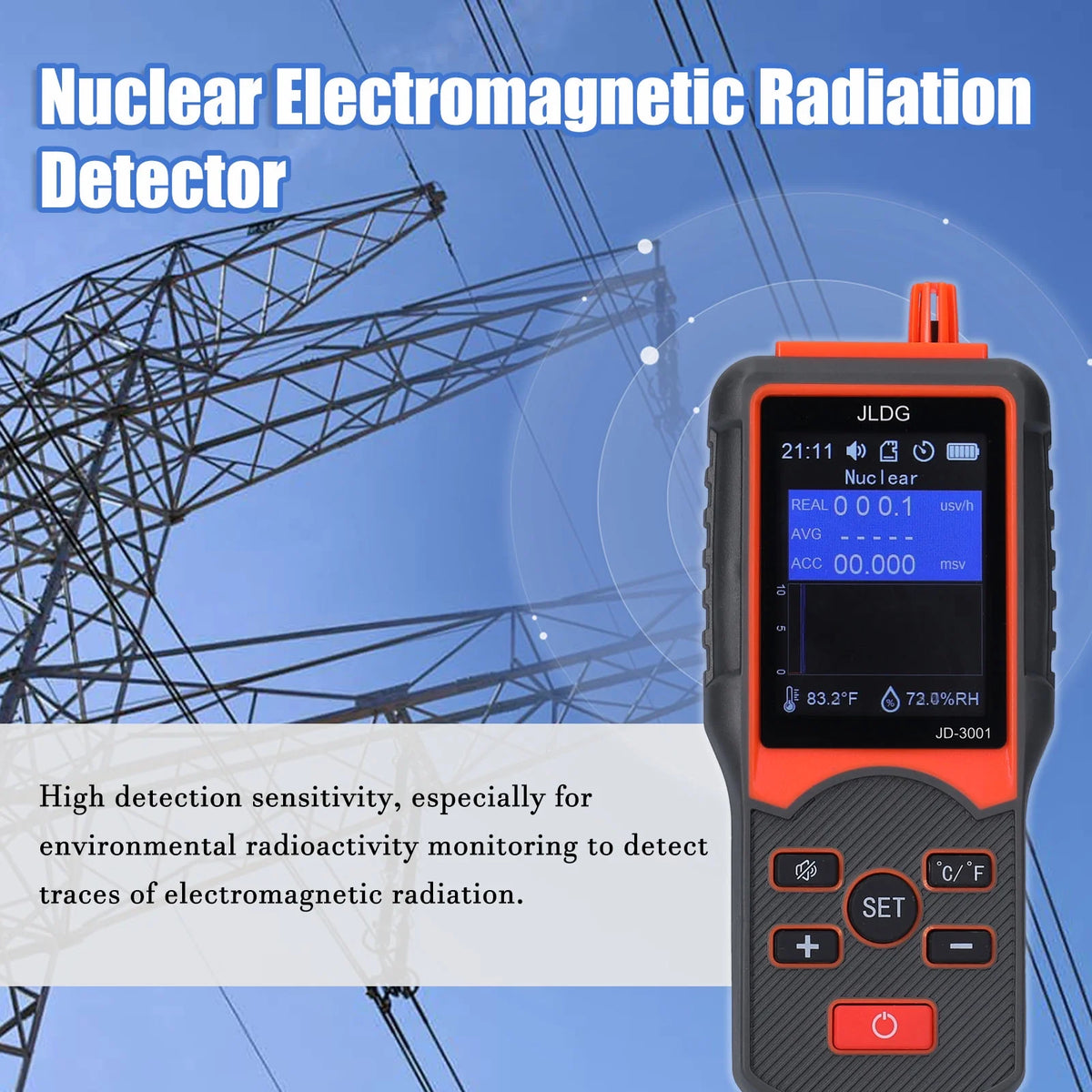 Multifunctional Geiger Counter and Electromagnetic Radiation Detector with Temperature and Humidity Measurement H145158