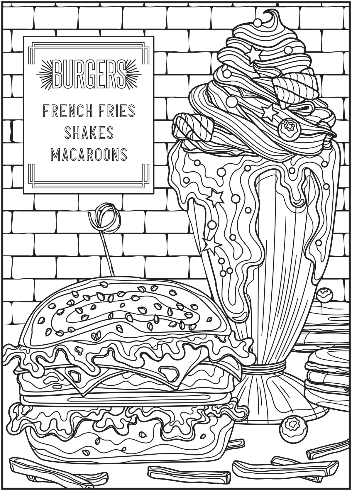 Sweet & Savory Adult Coloring Book, 64 Pages S718837