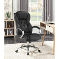 Black Upholstered Office Chair with Casters K2803